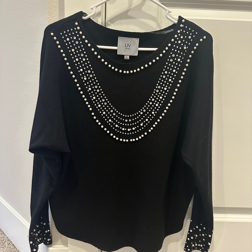 Black Embellished Women's Top